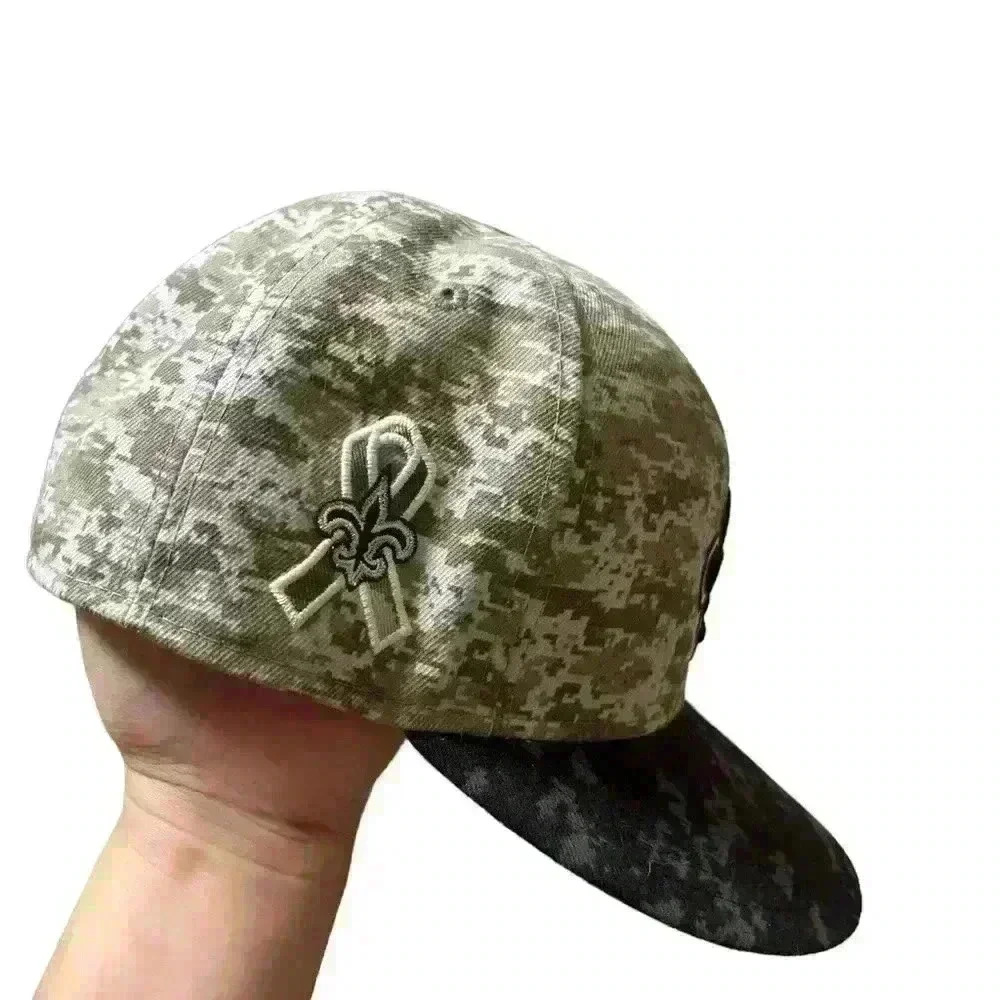 New Era New Orleans Saints Salute To Service Camo Fitted Hat Cap Vintage.